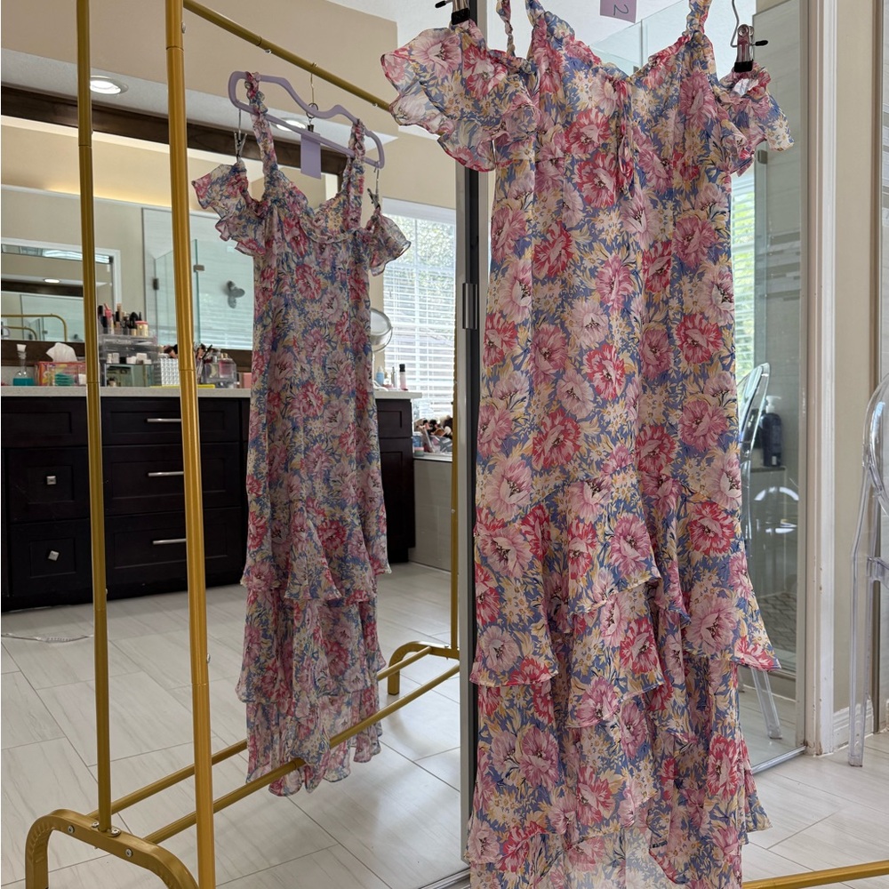 INTERMIX Pink and Blue Floral Dress (A222)